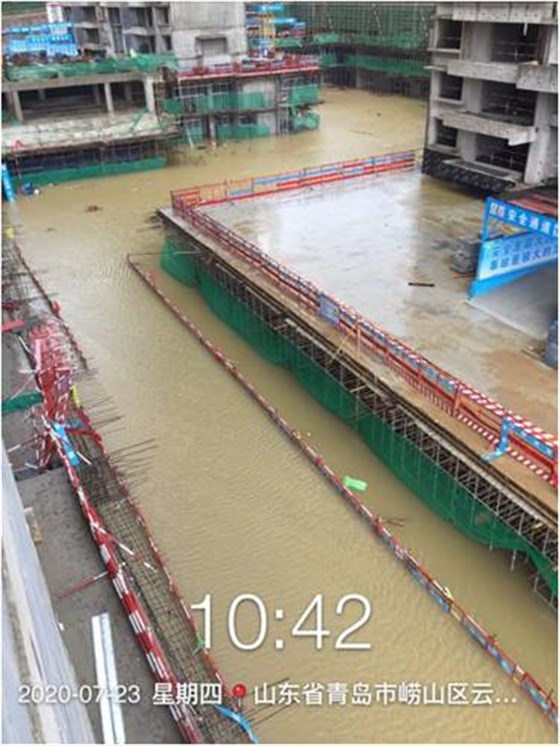 朱家洼工地现场积水情况 朱家洼工地现场积水情况