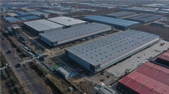 已建成的京东亚洲一号德州齐河物流园实景俯拍图