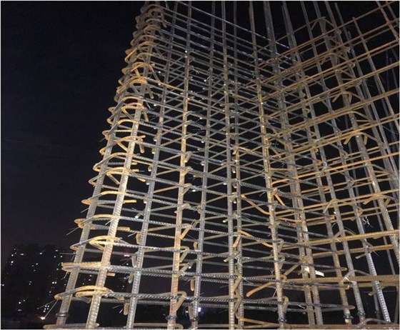 北区7#楼负一层墙柱钢筋绑扎质量检查 北区7#楼负一层墙柱钢筋绑扎质量检查