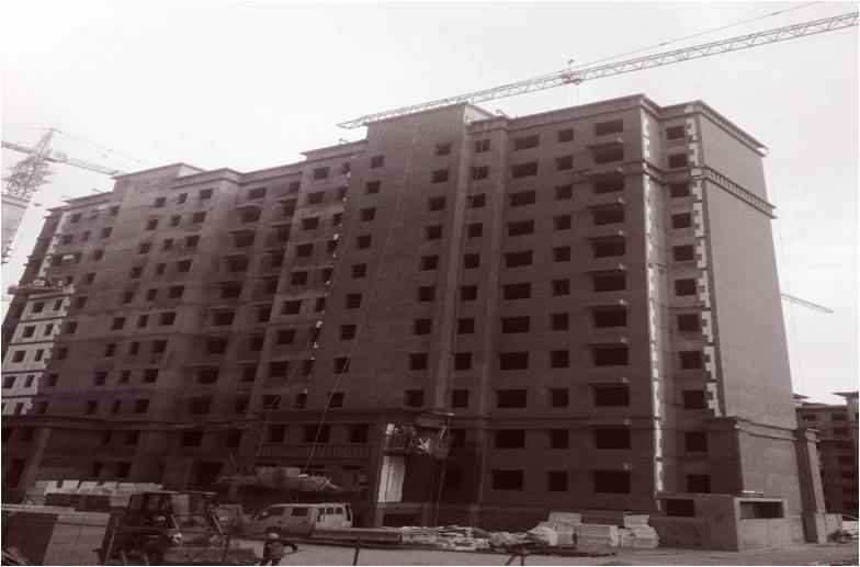 莱西紫悦璟园外墙保温施工进展